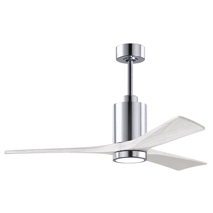 Matthews Fan Co. Patricia 3 52" LED Ceiling Fan, Chrome/White - PA3-CR-MWH-52