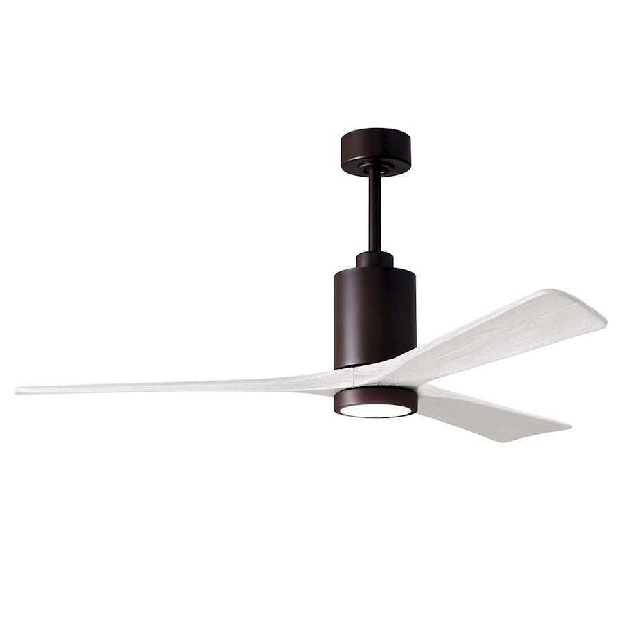 Matthews Fan Co. Patricia 3 60" LED Ceiling Fan, Bronze/White - PA3-TB-MWH-60