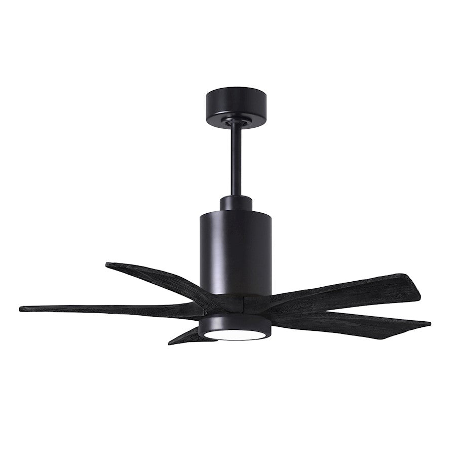 Matthews Fan Company Patricia 5 42" LED Ceiling Fan, Black/Black - PA5-BK-BK-42