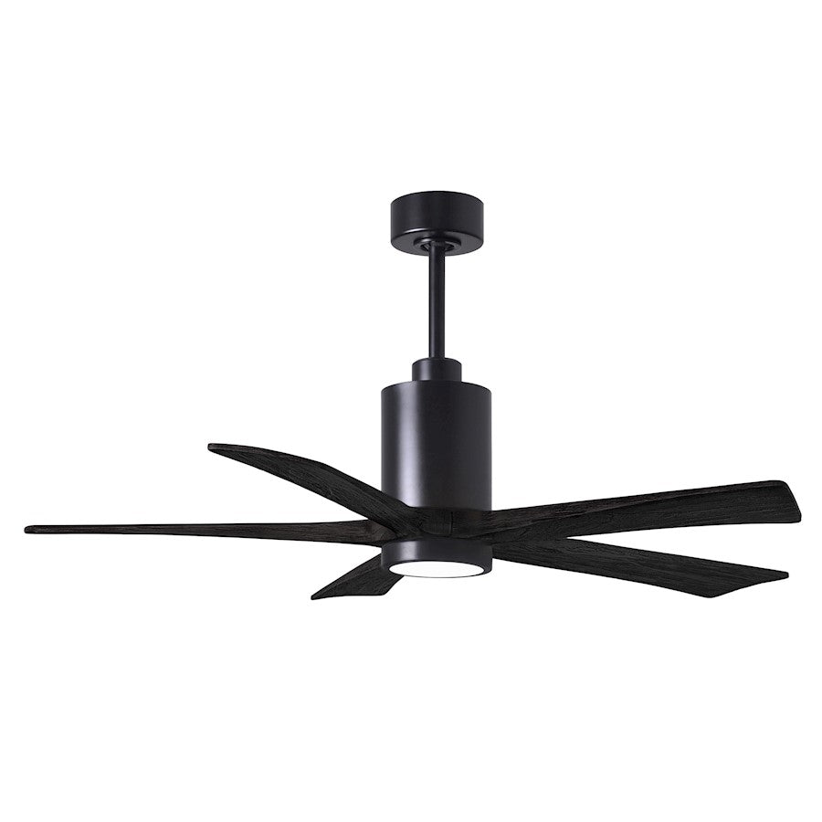 Matthews Fan Company Patricia 5 52" LED Ceiling Fan, Black/Black - PA5-BK-BK-52