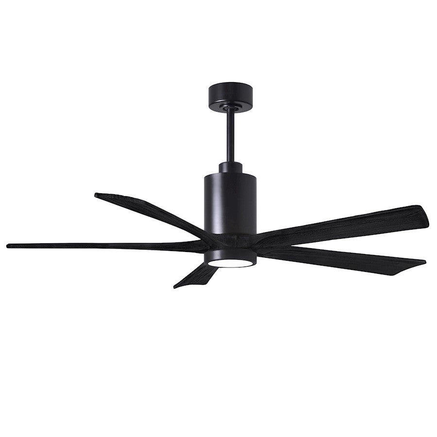 Matthews Fan Company Patricia 5 60" LED Ceiling Fan, Black/Black - PA5-BK-BK-60