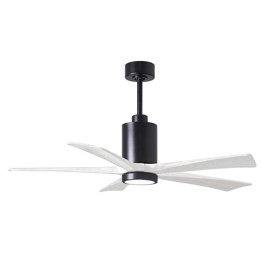 Matthews Fan Company Patricia 5 52" LED Ceiling Fan, Black/White - PA5-BK-MWH-52