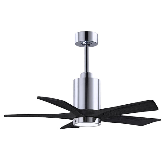 Matthews Fan Company Patricia 5 42" LED Ceiling Fan, Chrome/Black - PA5-CR-BK-42