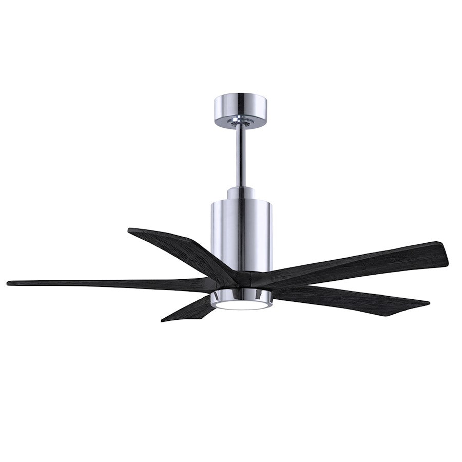 Matthews Fan Company Patricia 5 52" LED Ceiling Fan, Chrome/Black - PA5-CR-BK-52