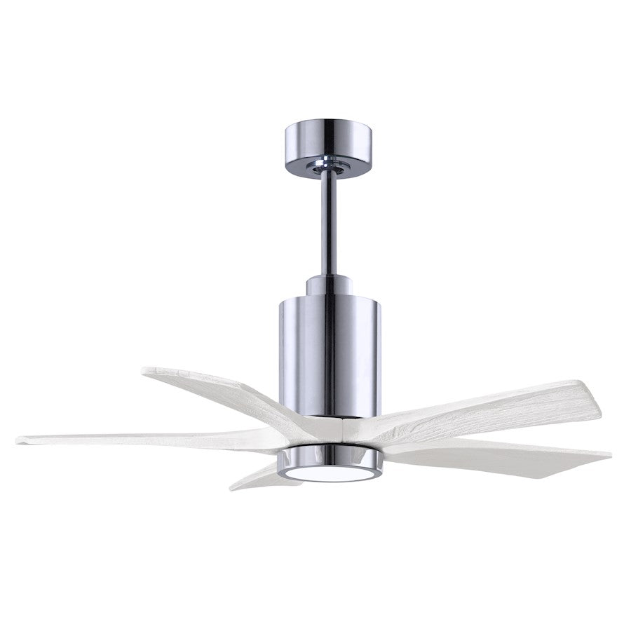 Matthews Fan Co. Patricia 5 42" LED Ceiling Fan, Chrome/White - PA5-CR-MWH-42