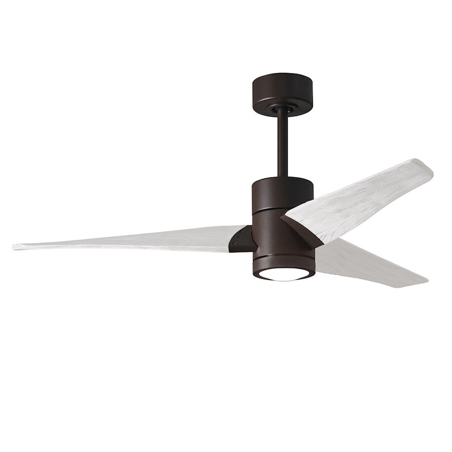 Matthews Fan Co. Super Janet 52" LED Ceiling Fan, Bronze/White - SJ-TB-MWH-52