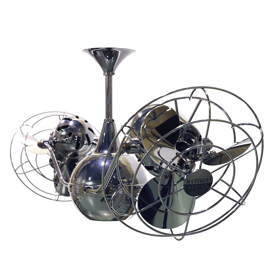 Matthews Fan Co. Vent Bettina Rotational Ceiling Fan, Black/Metal - VB-BKN-MTL