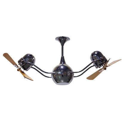 Matthews Fan Company Vent Bettina Rotational Ceiling Fan, Black/Wood - VB-BKN-WD