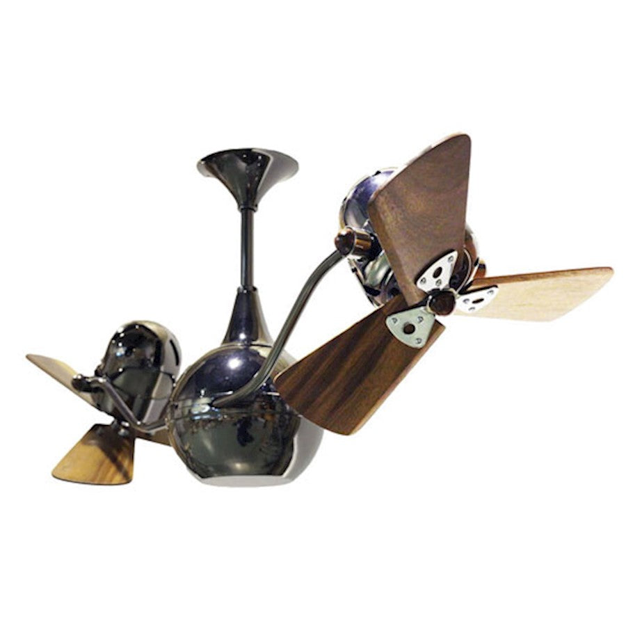 Matthews Fan Company Vent Bettina Rotational Ceiling Fan, Black/Wood