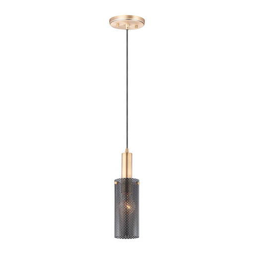 Maxim Lighting Perf 1-Light Mini Pendant, Black/Satin Brass - 10081BKSBR