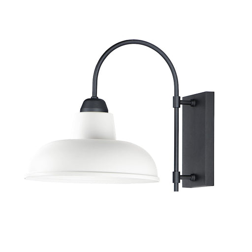 Maxim Lighting Industrial 1-Light Outdoor Wall Sconce in White/Black - 10118WTBK