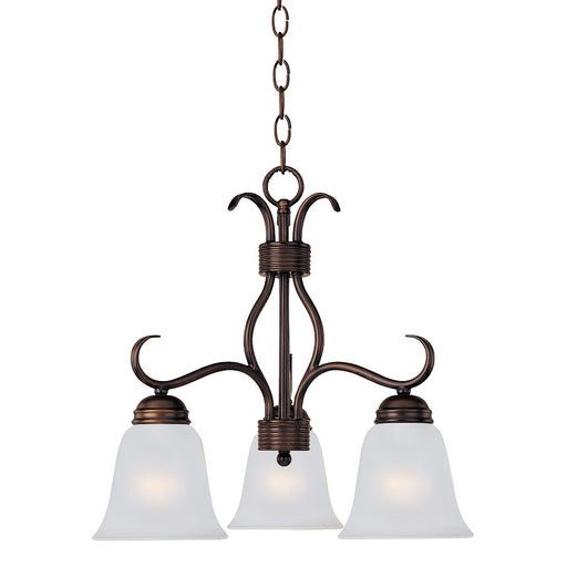 Maxim Lighting Basix 19" 3-Light Chandelier, Rubbed Bronze/Frosted - 10122FTOI