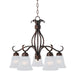 Maxim Lighting Basix 25" 5-Light Chandelier, Rubbed Bronze/Frosted - 10124FTOI
