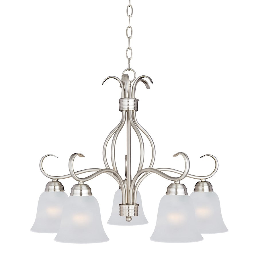 Maxim Lighting Basix 25" 5-Light Chandelier, Satin Nickel/Frosted - 10124FTSN