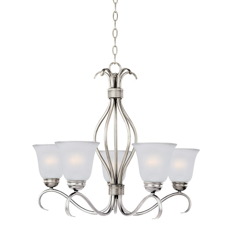 Maxim Lighting Basix 26" 5-Light Chandelier, Satin Nickel/Frosted - 10125FTSN