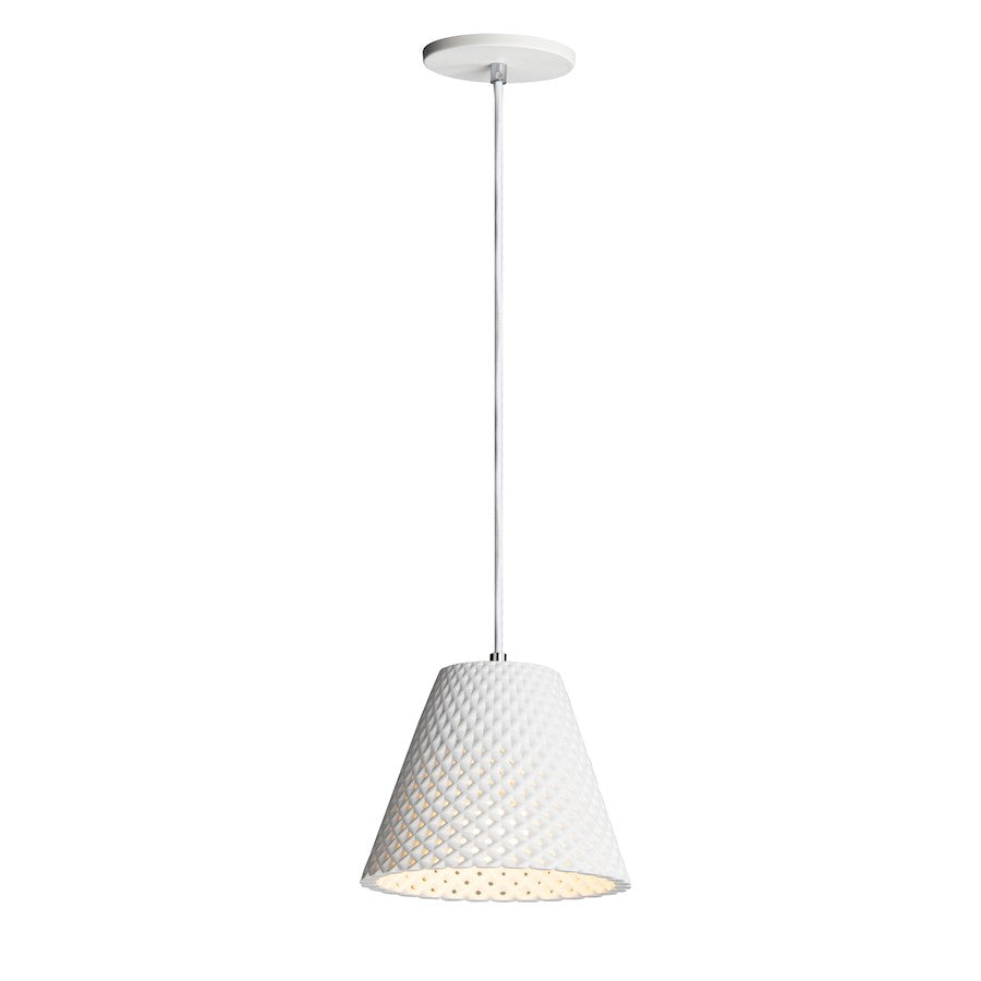 Maxim Lighting Woven 1-Light Pendant in White - 10144WT