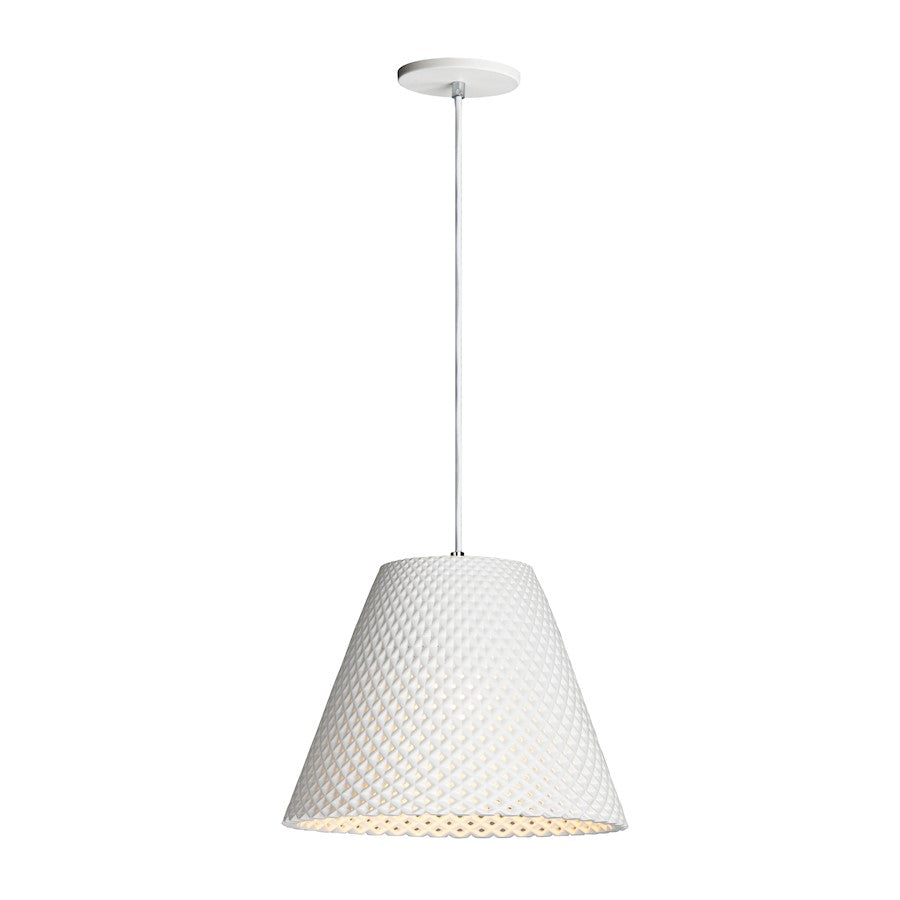 Maxim Lighting Woven 1-Light Pendant in White - 10145WT