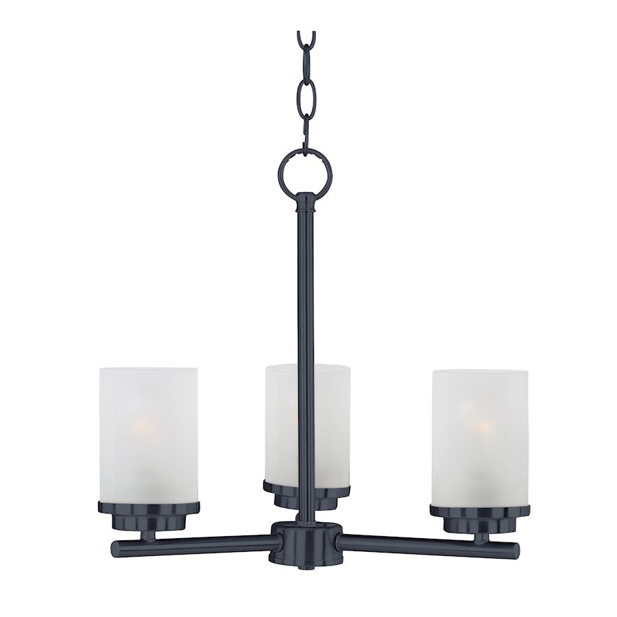 Maxim Lighting Corona 3-Light Chandelier, Black/Frosted - 10203FTBK