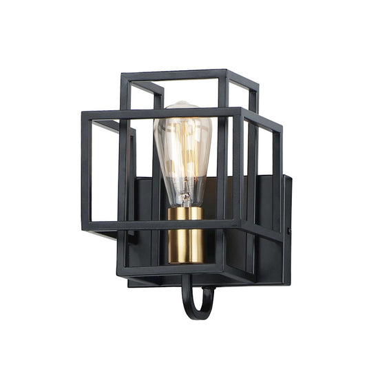 Liner 1-Light Wall Sconce, Black/Satin Brass