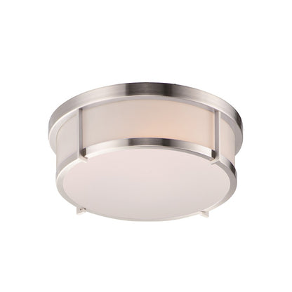 Maxim Lighting Rogue LED 1 Light Flush Mount, Satin Nickel/White - 10273WTSN