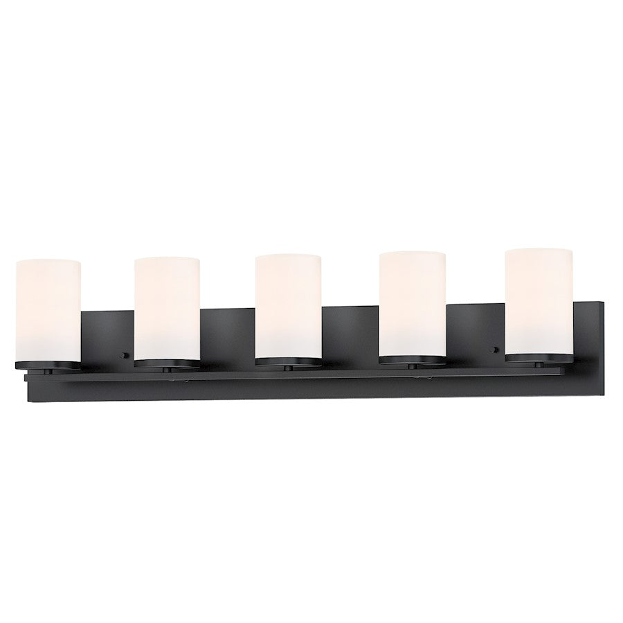 Maxim Lighting Lateral 5 Light Bath Vanity, Black/Satin White - 10285SWBK