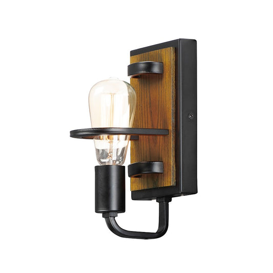 Black Forest 1-Light Wall Sconce, Black/Ashbury