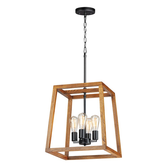 4-Light Small Chandelier, Black