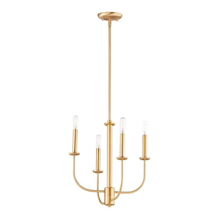 Maxim Lighting Wesley 4-Light Chandelier, Satin Brass - 10324SBR