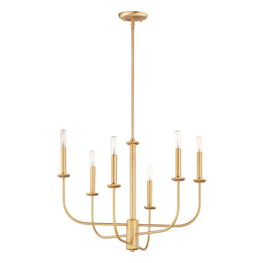 Maxim Lighting Wesley 6-Light Chandelier, Satin Brass - 10326SBR