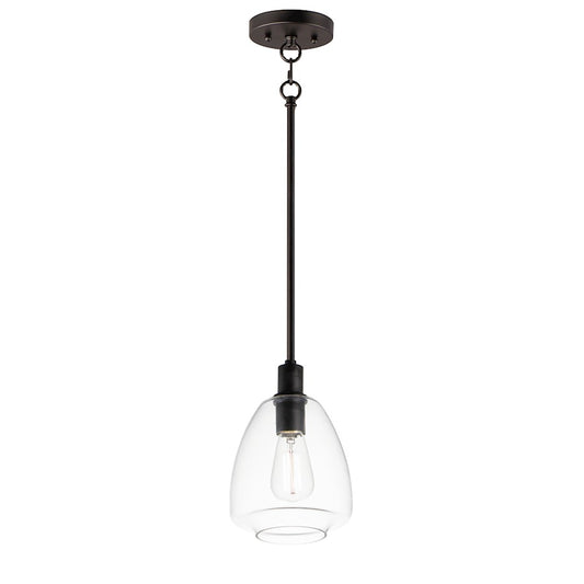 Maxim Lighting Babylon 7.25" 1-Light Pendant, Black/Clear - 11112CLBK