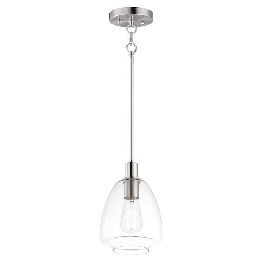 Maxim Lighting Babylon 7.25" 1-Light Pendant, Satin Nickel/Clear - 11112CLSN