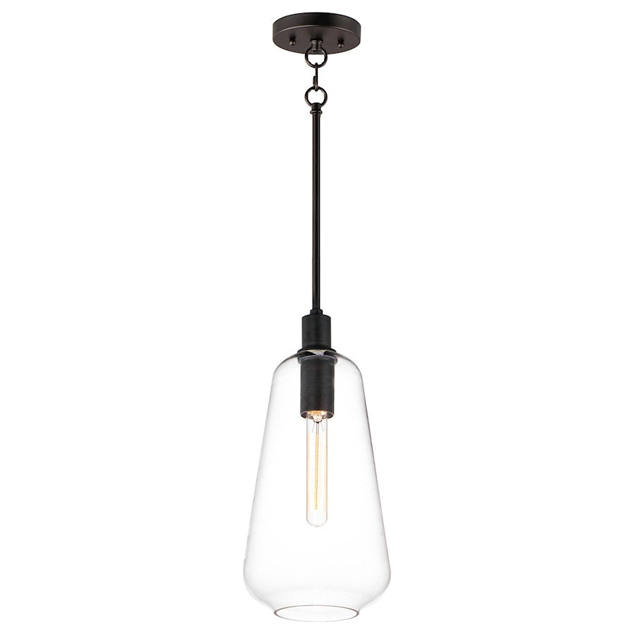 Maxim Lighting Babylon 7.5" 1-Light Pendant, Black/Clear - 11114CLBK