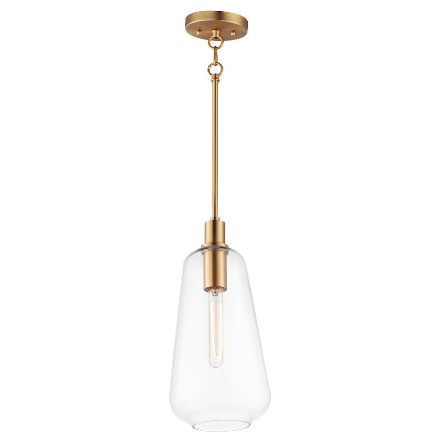 Maxim Lighting Babylon 7.5" 1-Light Pendant, Satin Brass/Clear - 11114CLSBR