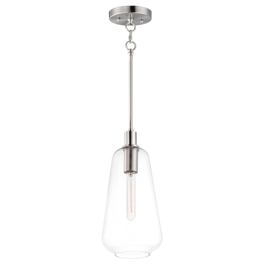 Maxim Lighting Babylon 7.5" 1-Light Pendant, Satin Nickel/Clear - 11114CLSN