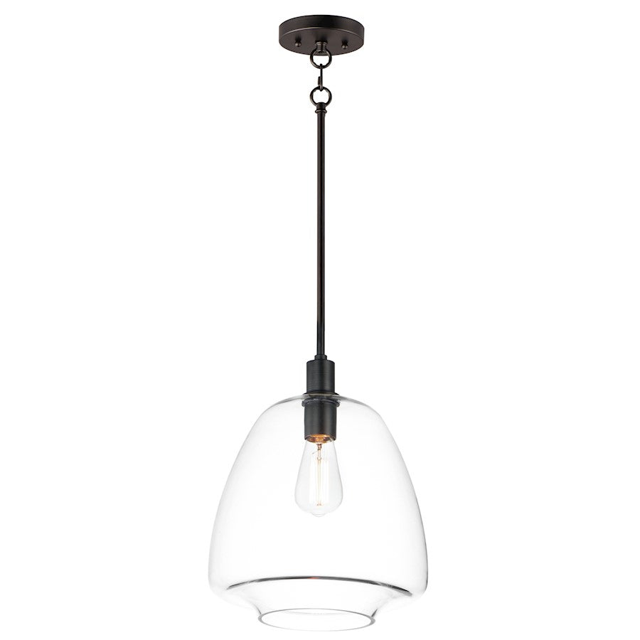 Maxim Lighting Babylon 11.5" 1-Light Pendant, Black/Clear - 11116CLBK