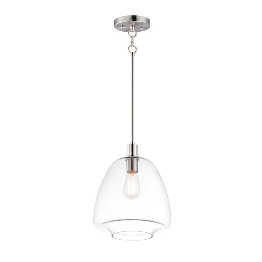 Maxim Lighting Babylon 11.5" 1-Light Pendant, Satin Nickel/Clear - 11116CLSN