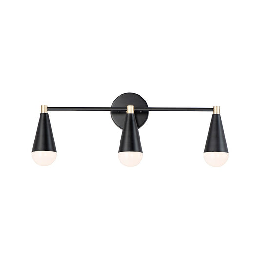 Maxim Lighting Lovell 3-Light Bath Vanity, Black/Satin Brass - 11263BKSBR