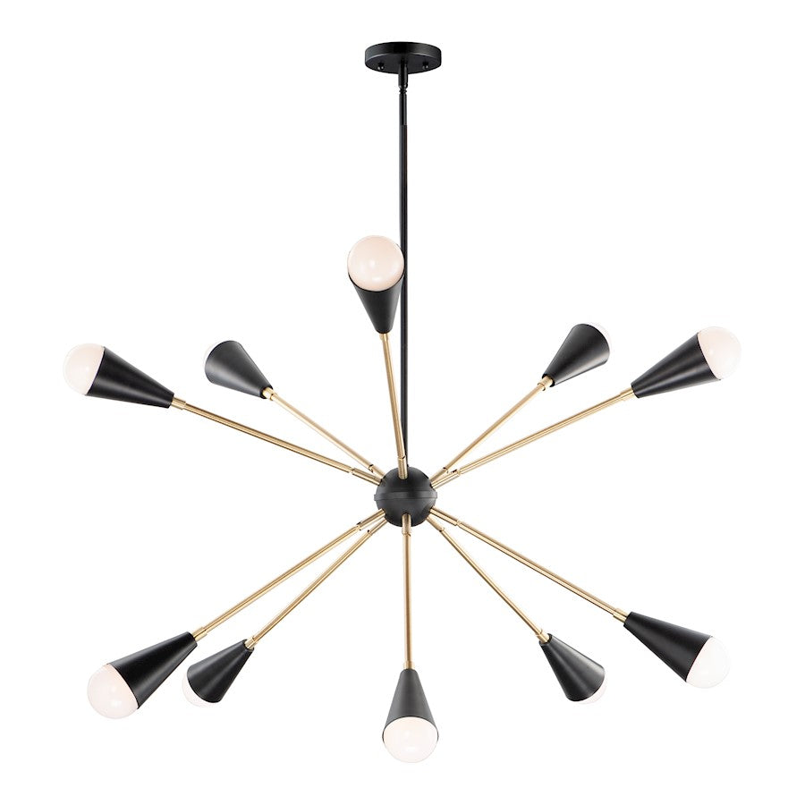 Maxim Lighting Lovell 10-Light Pendant, Black/Satin Brass - 11268BKSBR