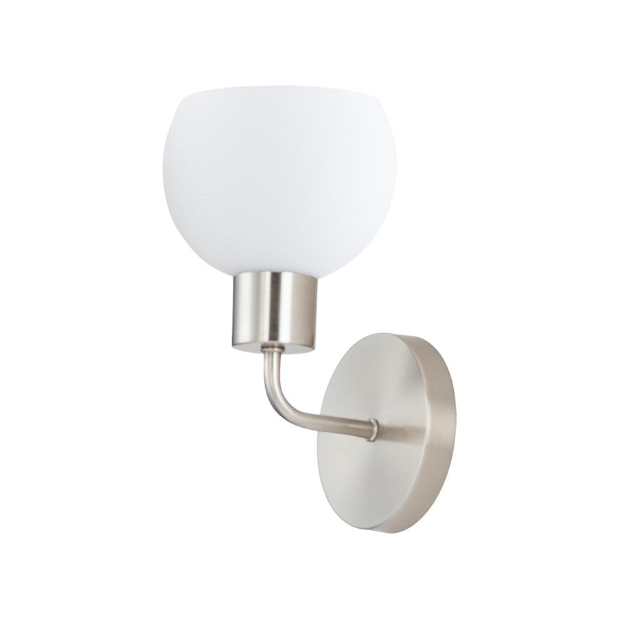 Maxim Lighting Coraline 1-Light Sconce, Satin Nickel/Satin White - 11271SWSN