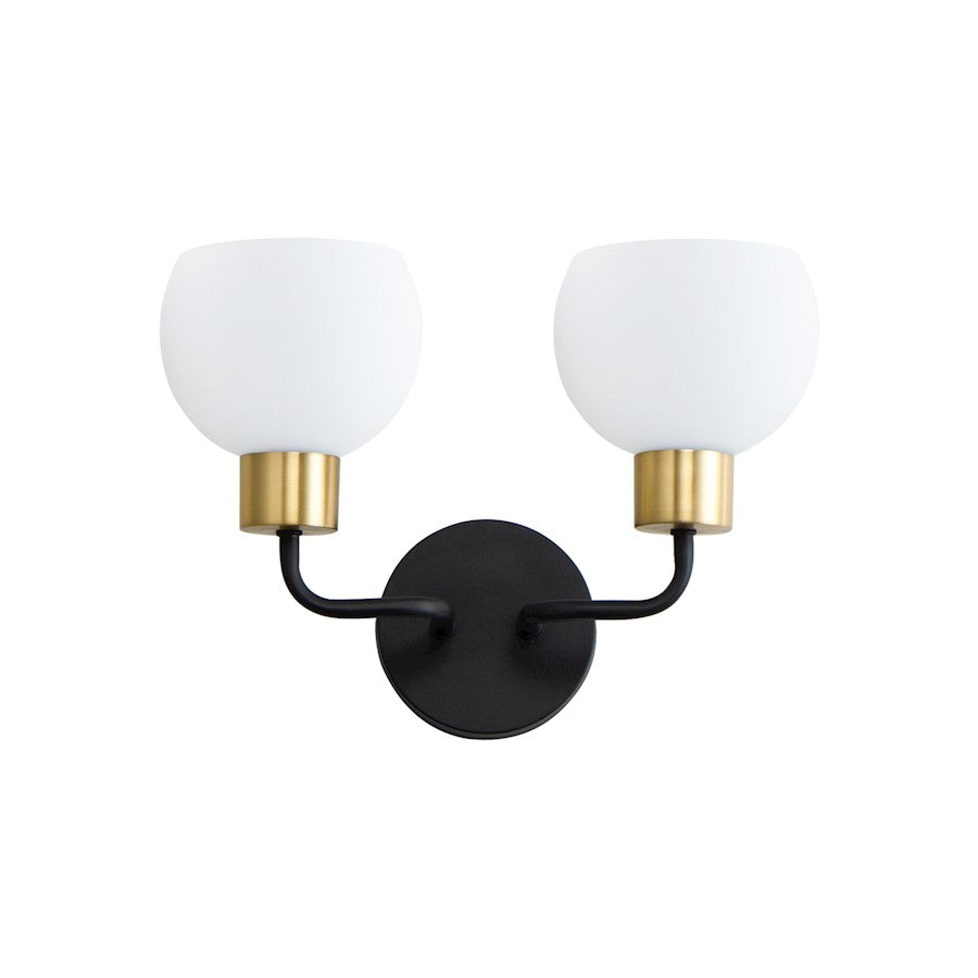 Maxim Lighting Coraline 2-Light Sconce, Bronze Rupert/Satin White - 11272SWBZSBR