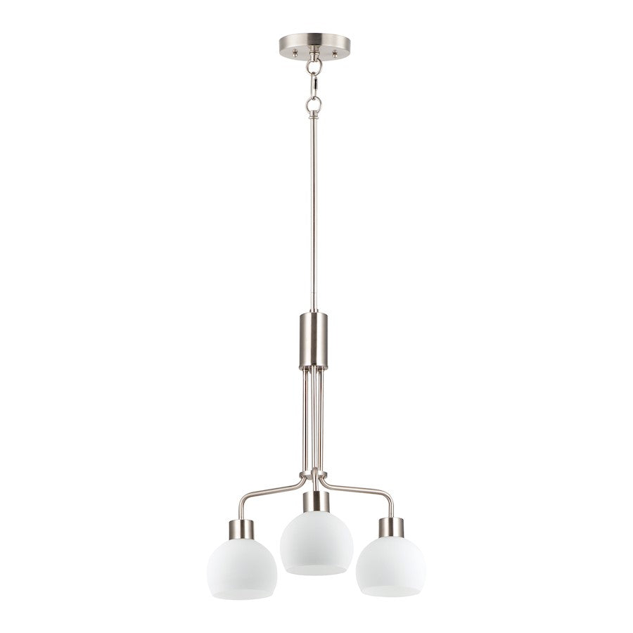 Maxim Lighting Coraline 3-Light Chandelier, Satin Nickel/Satin White - 11276SWSN
