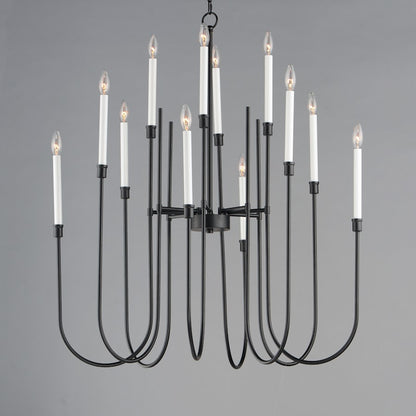 12 Light Chandelier, Black