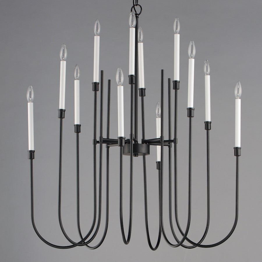 12 Light Chandelier, Black