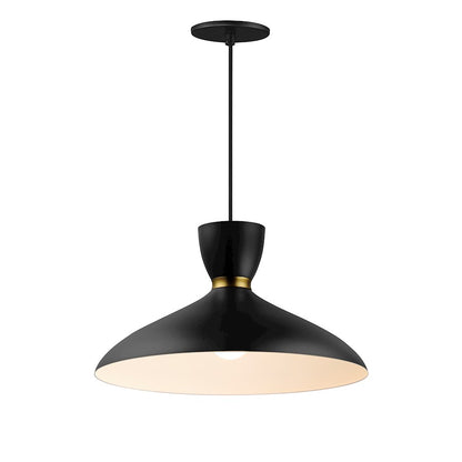 Maxim Lighting Carillon 1 Light 16" Pendant, Black/Satin Brass - 11304BKSBR