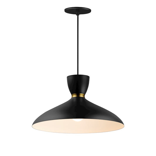 Maxim Lighting Carillon 1 Light 16" Pendant, Black/Satin Brass - 11304BKSBR