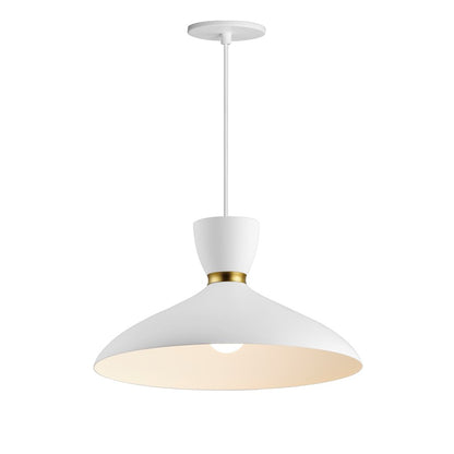 Maxim Lighting Carillon 1 Light 16" Pendant, White/Satin Brass - 11304WTSBR