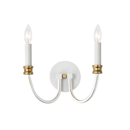 Maxim Charlton 2 Light Wall Sconce, Weathered White/Gold Leaf - 11372WWTGL
