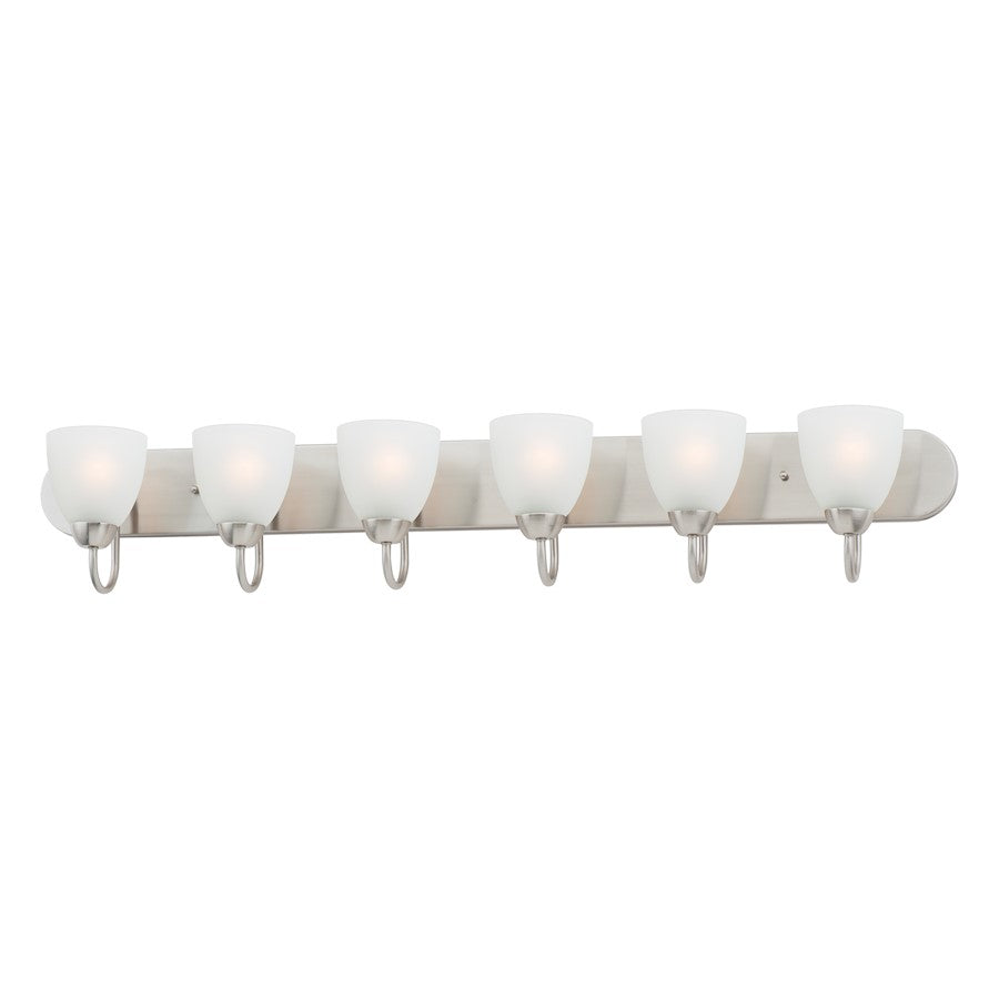 Maxim Lighting Axis 6-Light Strip Bath Vanity, Satin Nickel/Frosted - 11386FTSN