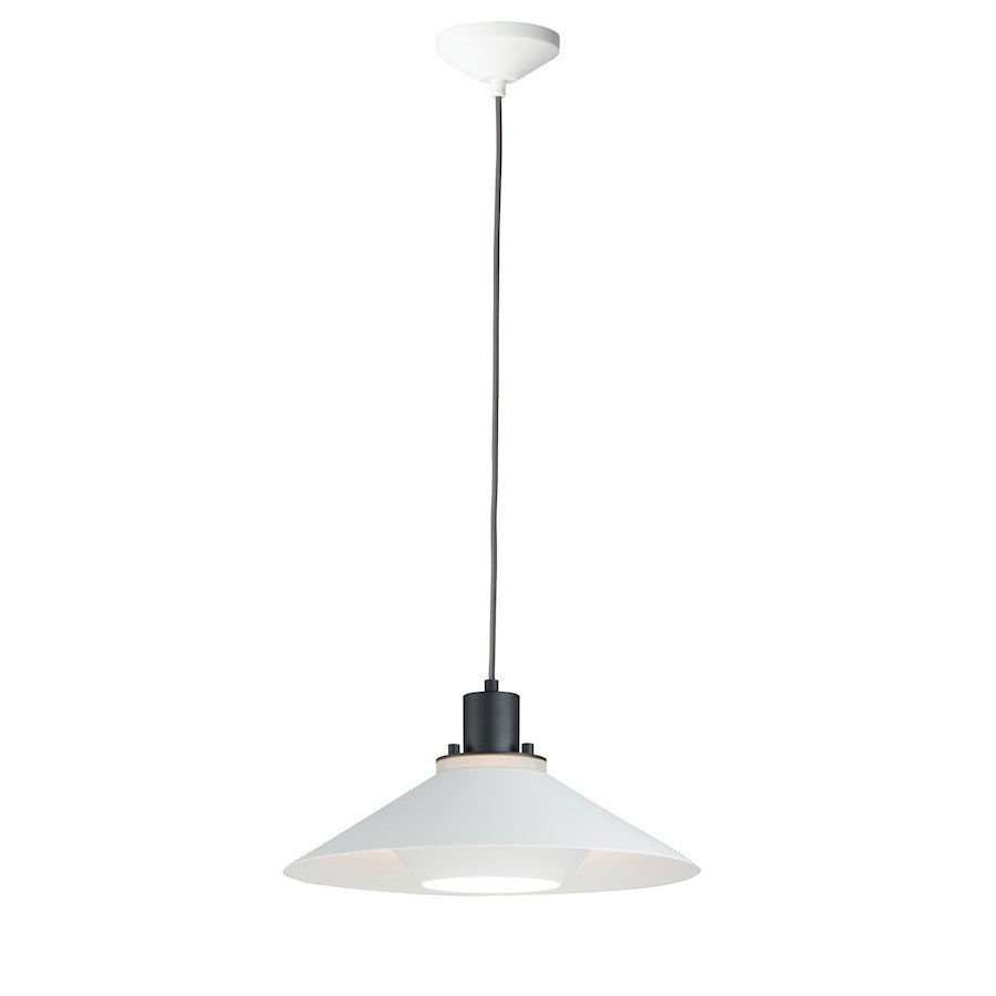 Maxim Lighting Oslo 15.75" 1-Light Medium Pendant, Black/White - 11412BKWT