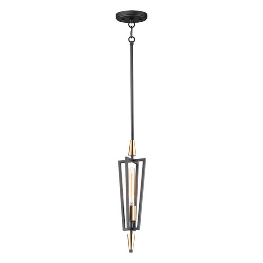 Maxim Lighting Wings 1-Light Pendant, Black/Satin Brass - 11653BKSBR